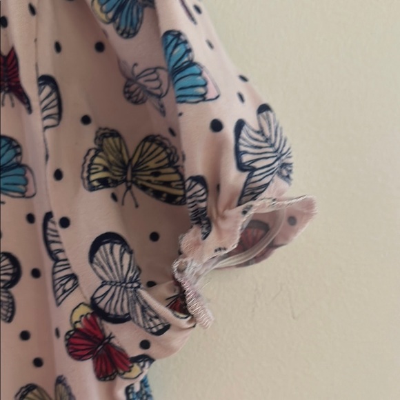 Blue and Red Puff Sleeve Casual Sundress - Picture 5 of 6